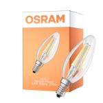 Osram Classic LED E14 Kerze Fadenlampe Klar 5.5W 806lm - 827 Extra Warmweiß | Dimmbar - Ersatz Für 60W
