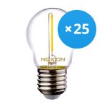 Mehrfachpackung 25x Noxion Lucent LED E27 Kugel Fadenlampe Klar 1.4W 136LM - 827 Extra Warmweiß | Ersatz für 15W
