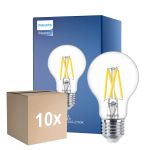 Mehrfachpackung 10x Philips Master LED E27 Birne Fadenlampe Klar 3.4W 470lm - 922-927 Dim To Warm | Höchste Farbwiedergabe - Dimmbar - Ersatz Für 40W