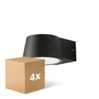 Mehrfachpackung 4x D'Lite Wandleuchte Lira Schwarz 7W 600lm 830 Warmweiß | IP54